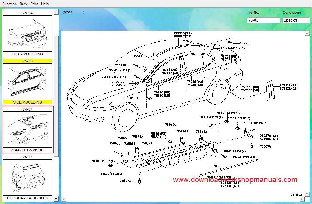 Lexus  Electronic Parts Catologue Download